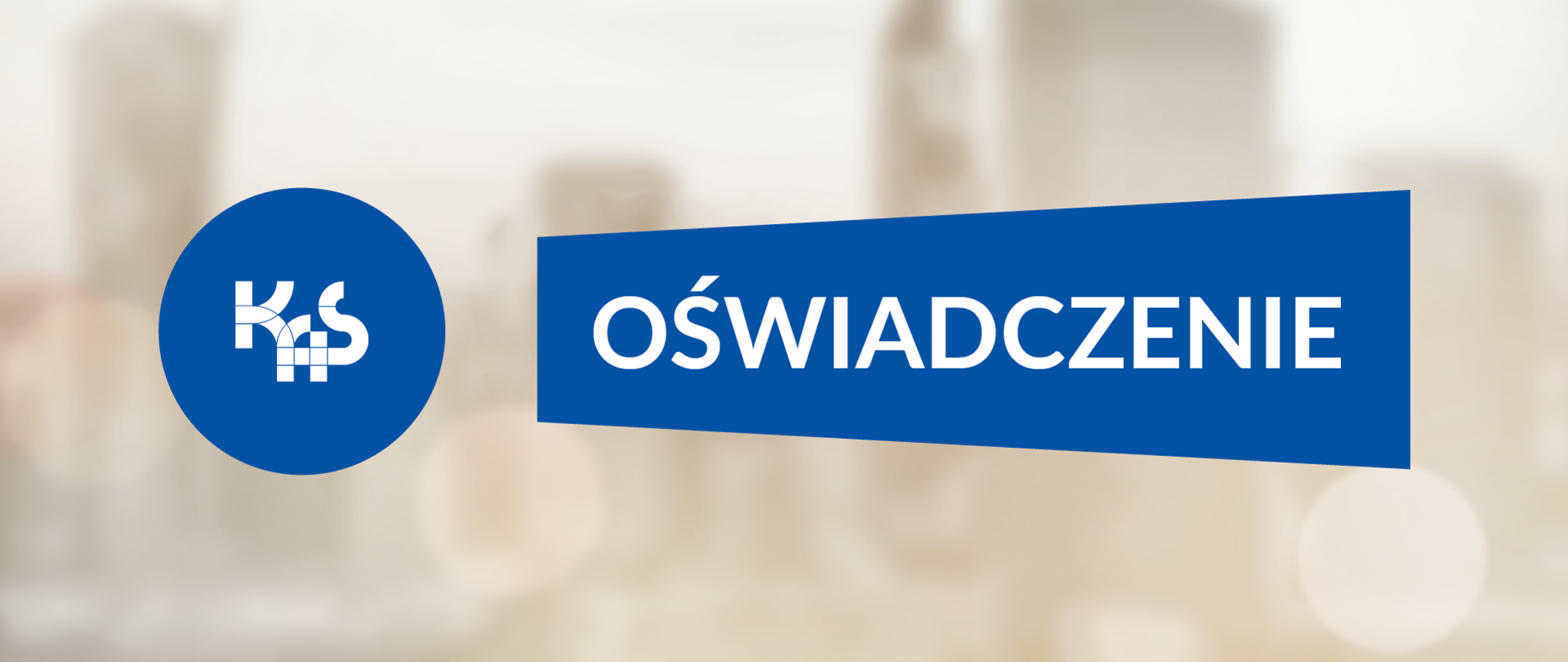 Niebieski napis KAS i Oświadczenie