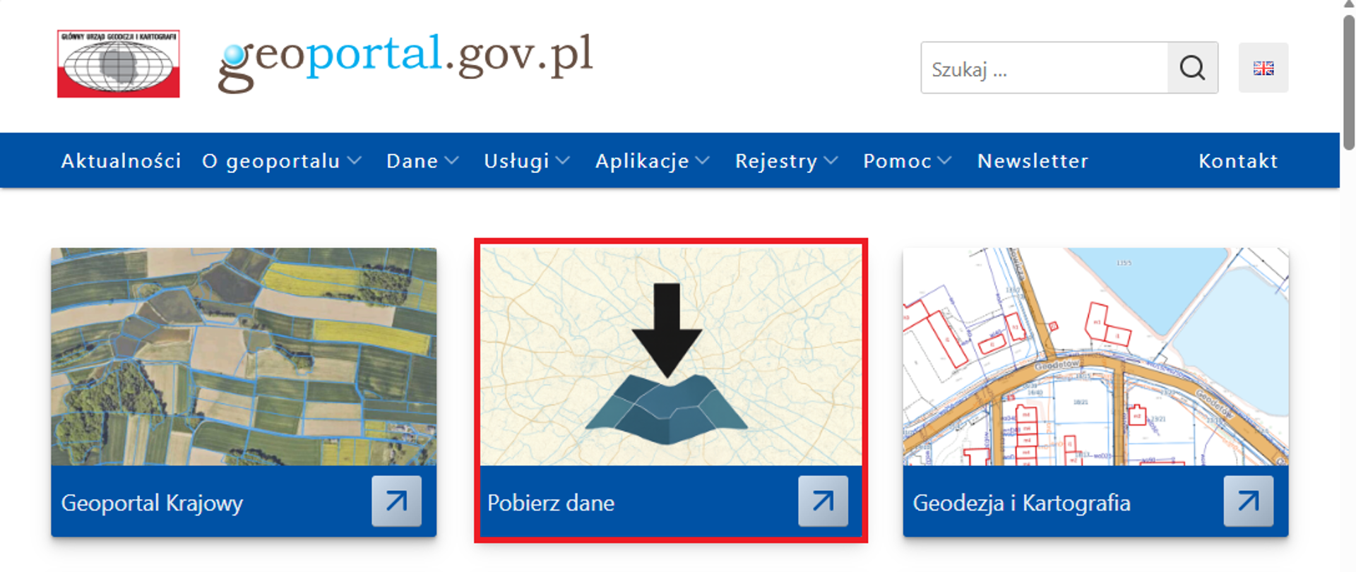 An illustration showing the map modules of the geoportal.gov.pl website.