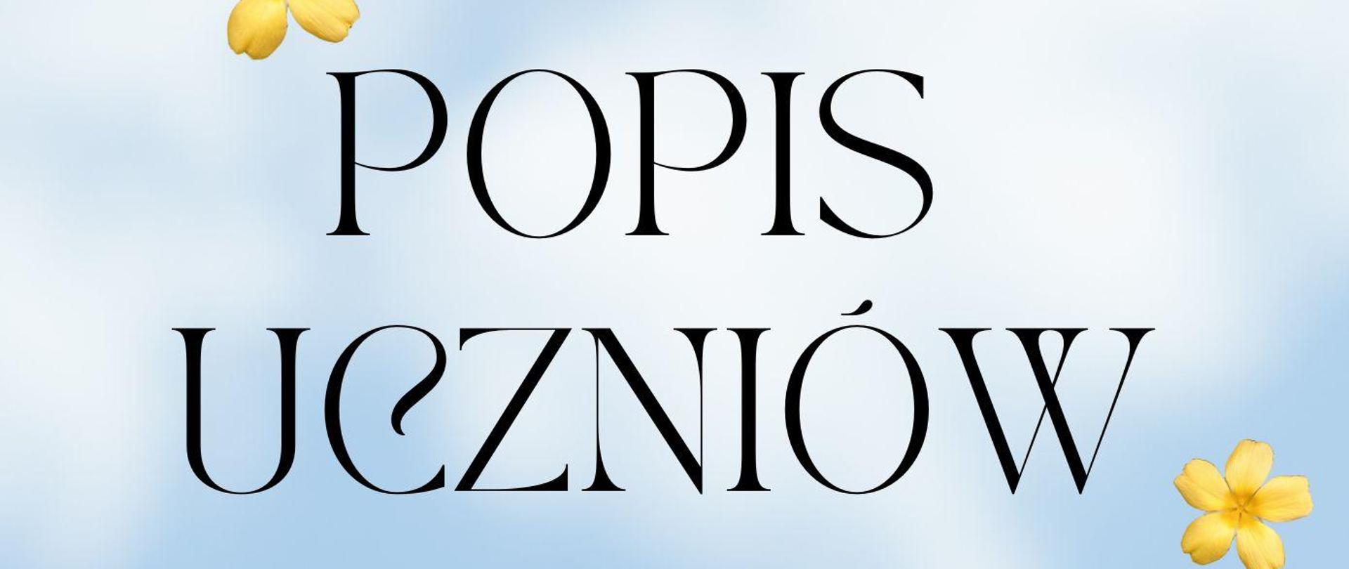 Plakat z wydarzeniem - Popisem uczniów klasy altówki Pani Karoliny Tomasik, który odbędzie się w dniu 15 kwietnia 2024r. o godz. 18:00 w auli ZPSM w Dębicy; napisy w kolorze czarnym, tło plakatu - kwitnące gałązki jabłoni na tle błękitnego nieba