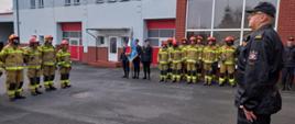 Zbiórka podczas ostatniej zmiany służby st. ogn. Wojciechowskiego.