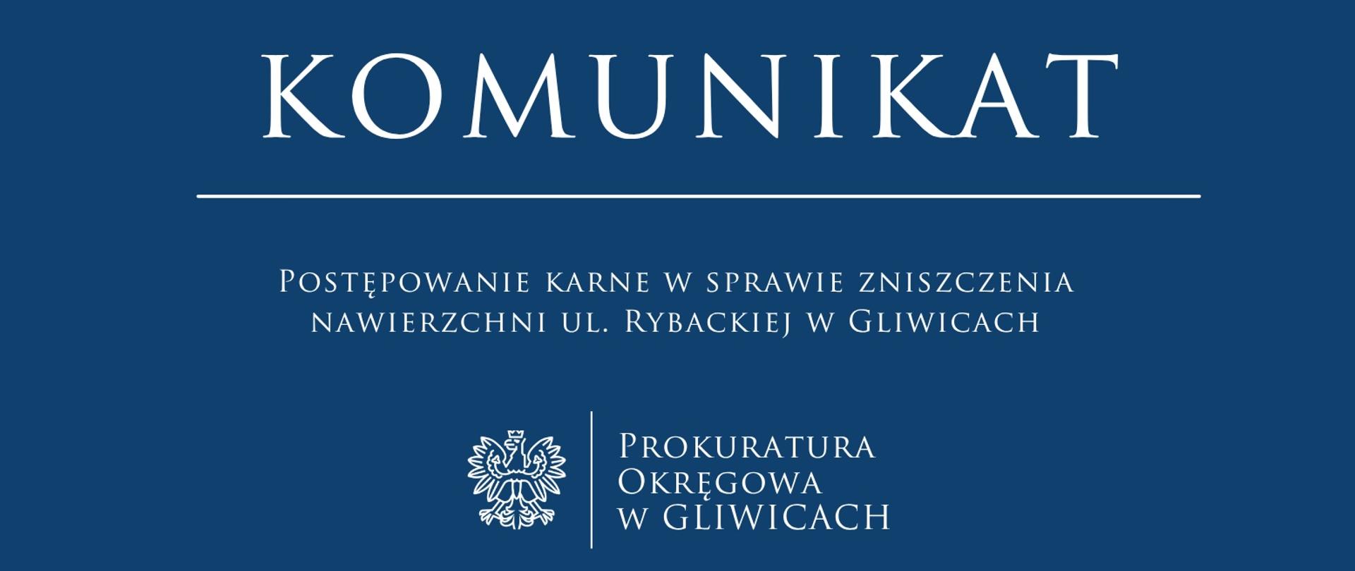 Postępowanie karne w sprawie zniszczenia nawierzchni ul. Rybackiej w Gliwicach