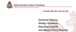 Życzenia Komendanta Miejskiego Państwowej Straży Pożarnej bryg. Jana Cepiela z okazji Dnia Strażaka.