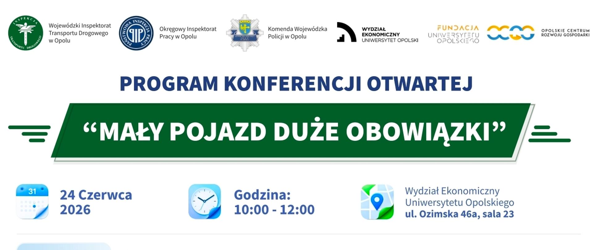 ZAPROSZENIE NA KONFERENCJĘ OTWARTĄ pod hasłem"MAŁY POJAZD DUŻE OBOWIĄZKI"