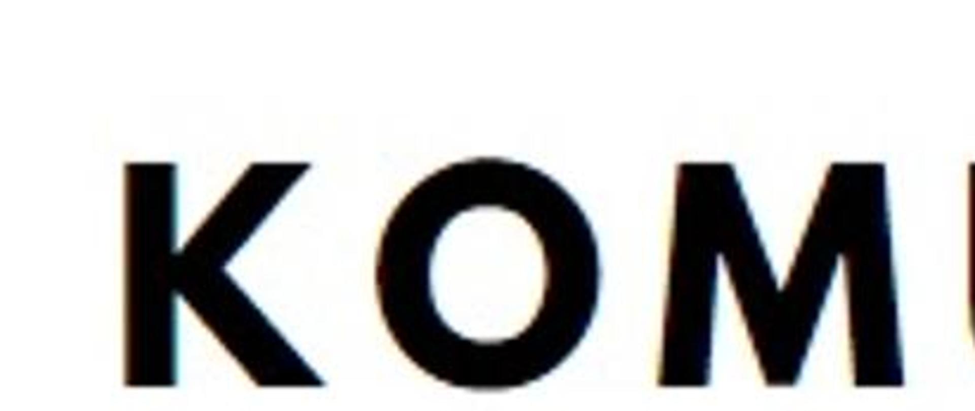 Grafika przedstawia napis "komunikat"