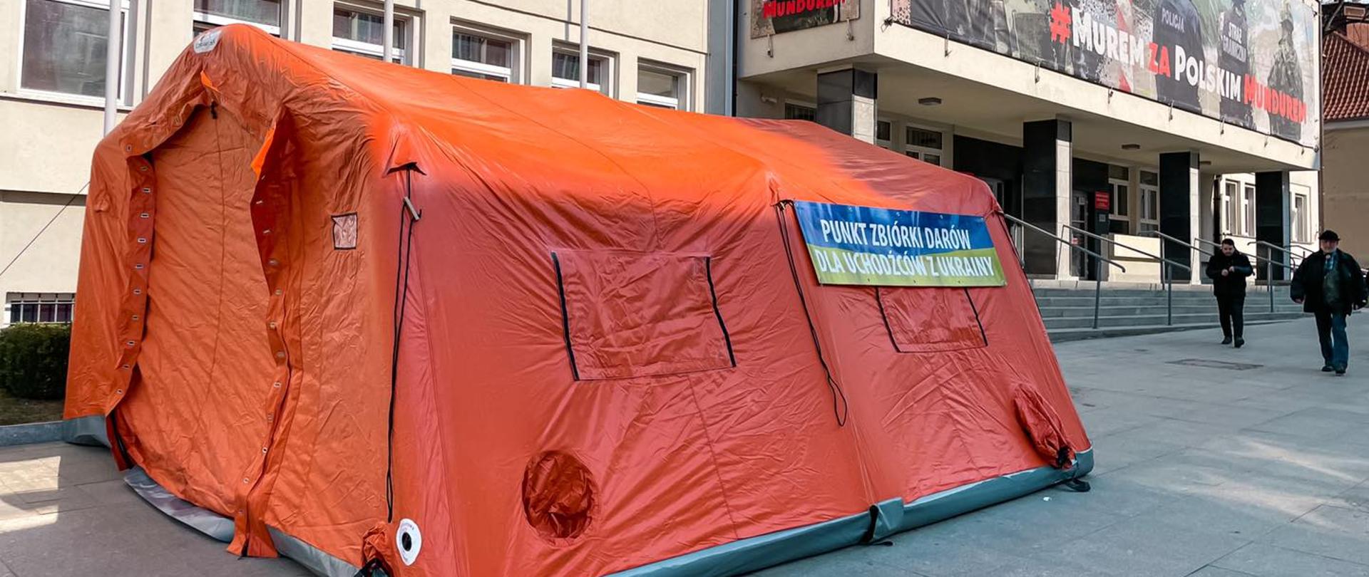 Punkt zbiórki darów dla uchodźców z Ukrainy