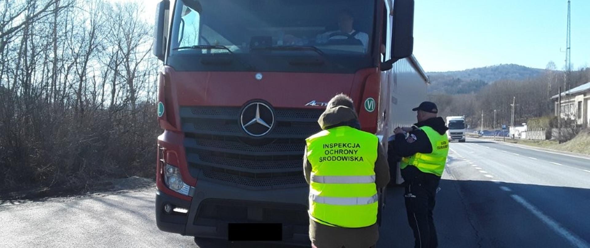 Kontrola transportu w Lipowicy w dniu 26.02.2026 r. (fot. WIOŚ w Rzeszowie)