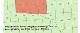 Nadleśnictwo Sarbia-mapa planowanego pola zabiegowego