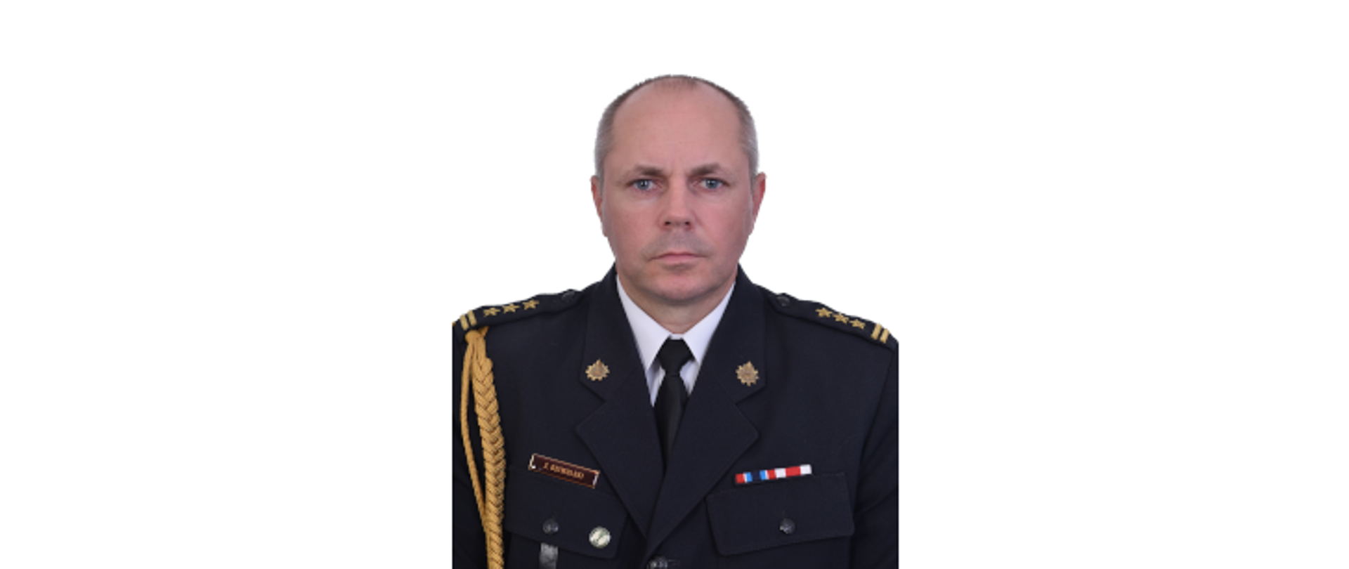 Na zdjęciu widać sylwetkę komendanta powiatowego PSP 