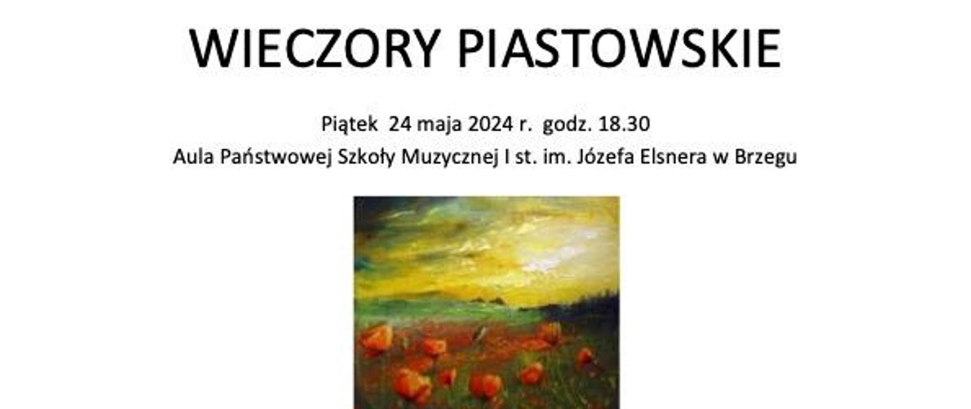 czarne napisy na białym tle, obraz pole maków