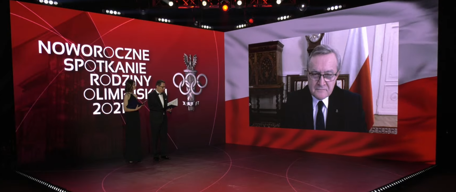 Noworoczne Spotkanie Rodziny Olimpijskiej 2021 z udziałem Ministra Kultury, Dziedzictwa Narodowego i Sportu prof. Piotr Gliński.