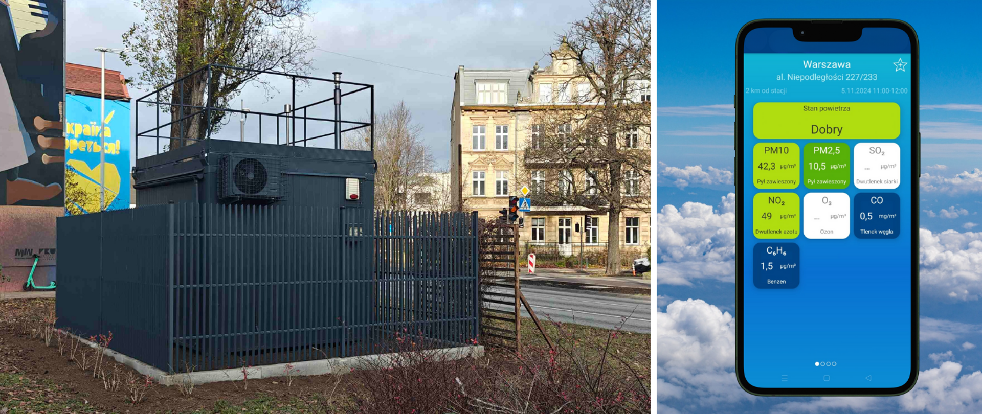 Stacja monitoringu jakości powietrza i aplikacja mobilna GIOŚ Jakość Powietrza w Polsce