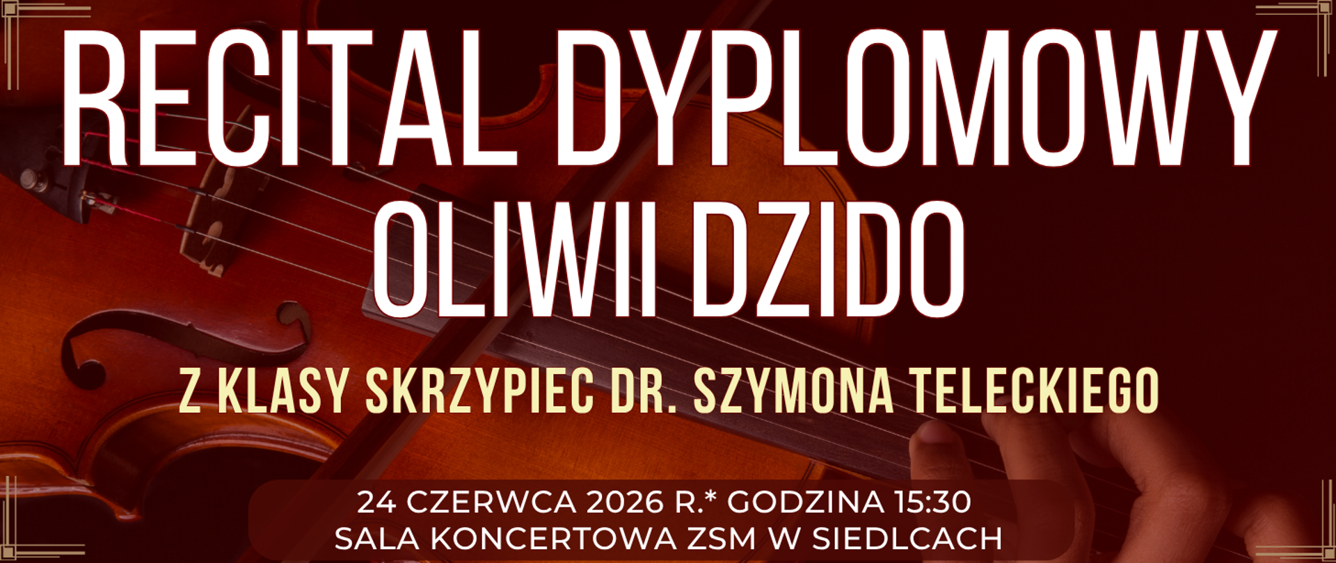 baner w tle skrzypce oraz informacja o wydarzeniu
