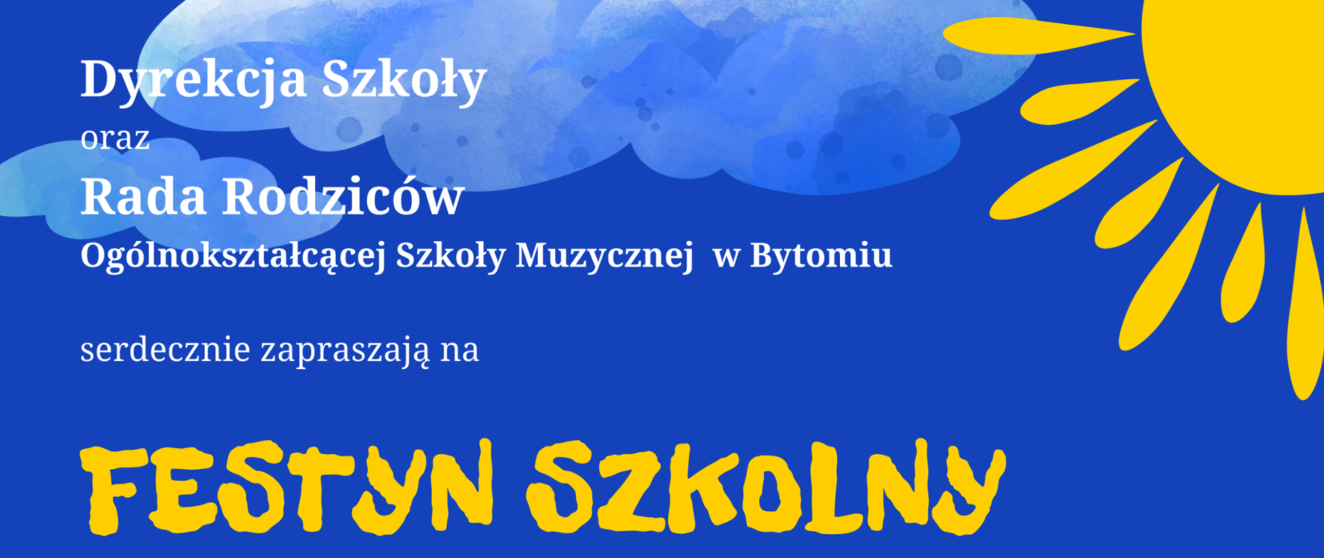 Plakat promujący festyn szkolny. Na plakacie dane organizatora oraz logotypy. Program. Zdjęcia uczennicy myślącej i grającej w klasy oraz emblematy festynowe: piłka, balony, aparat fotograficzny