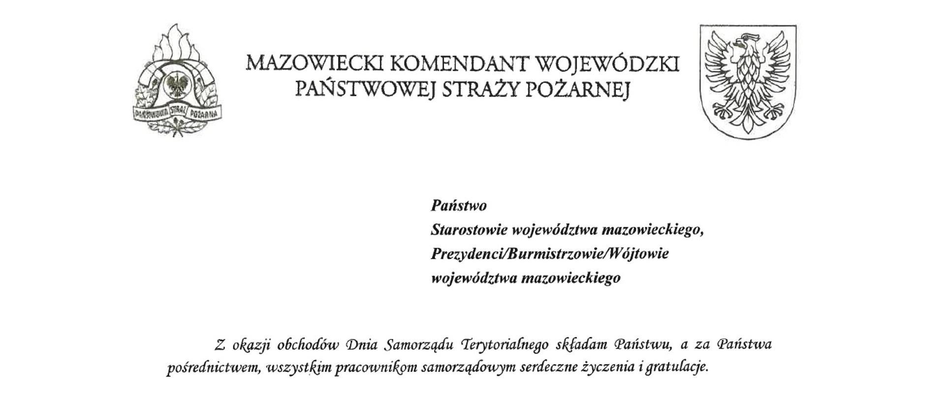 Życzenia z okazji dnia Samorządowca