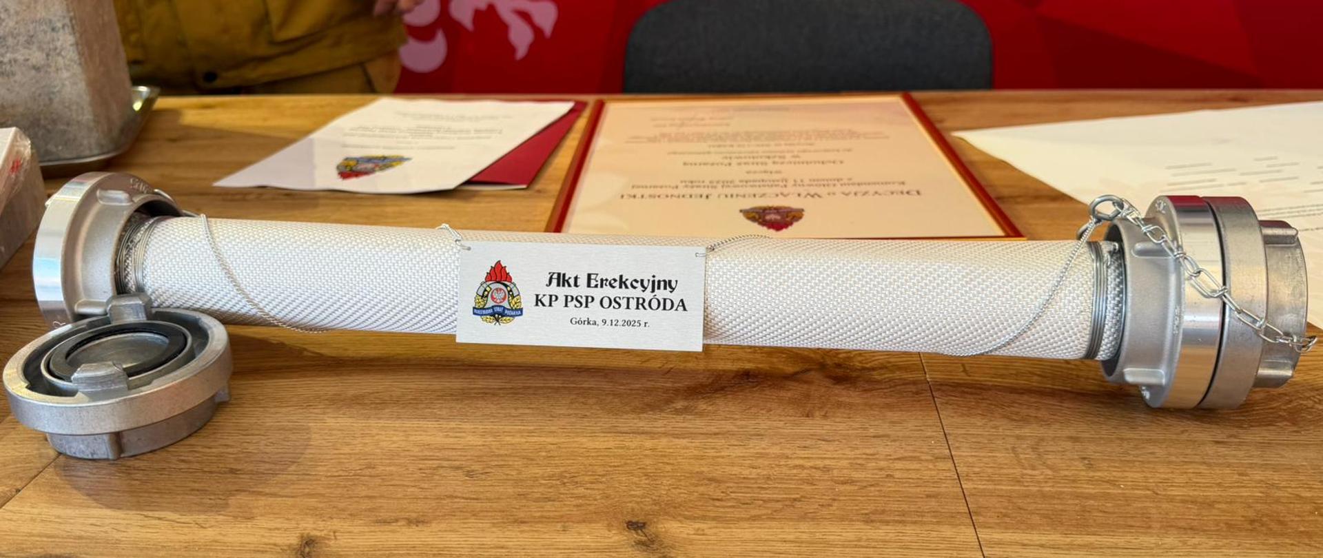 Wmurowanie aktu erekcyjnego w powstającej nowej Komendzie Powiatowej PSP z siedzibą Jednostki Ratowniczo-Gaśniczej w Ostródzie.