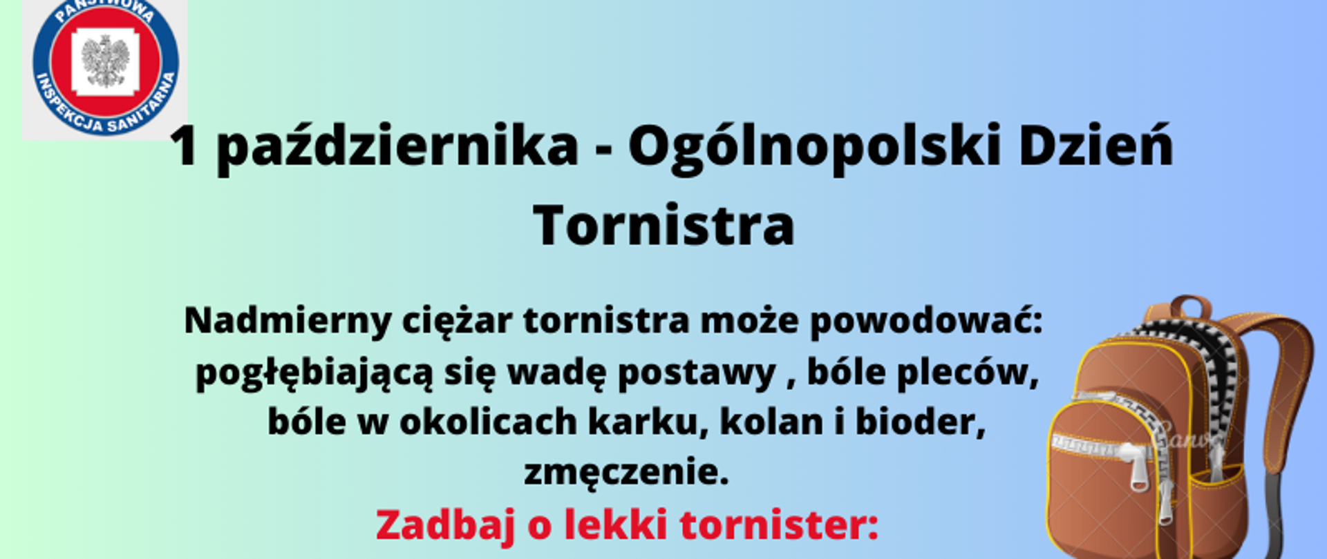 LŻEJSZY TORNISTER