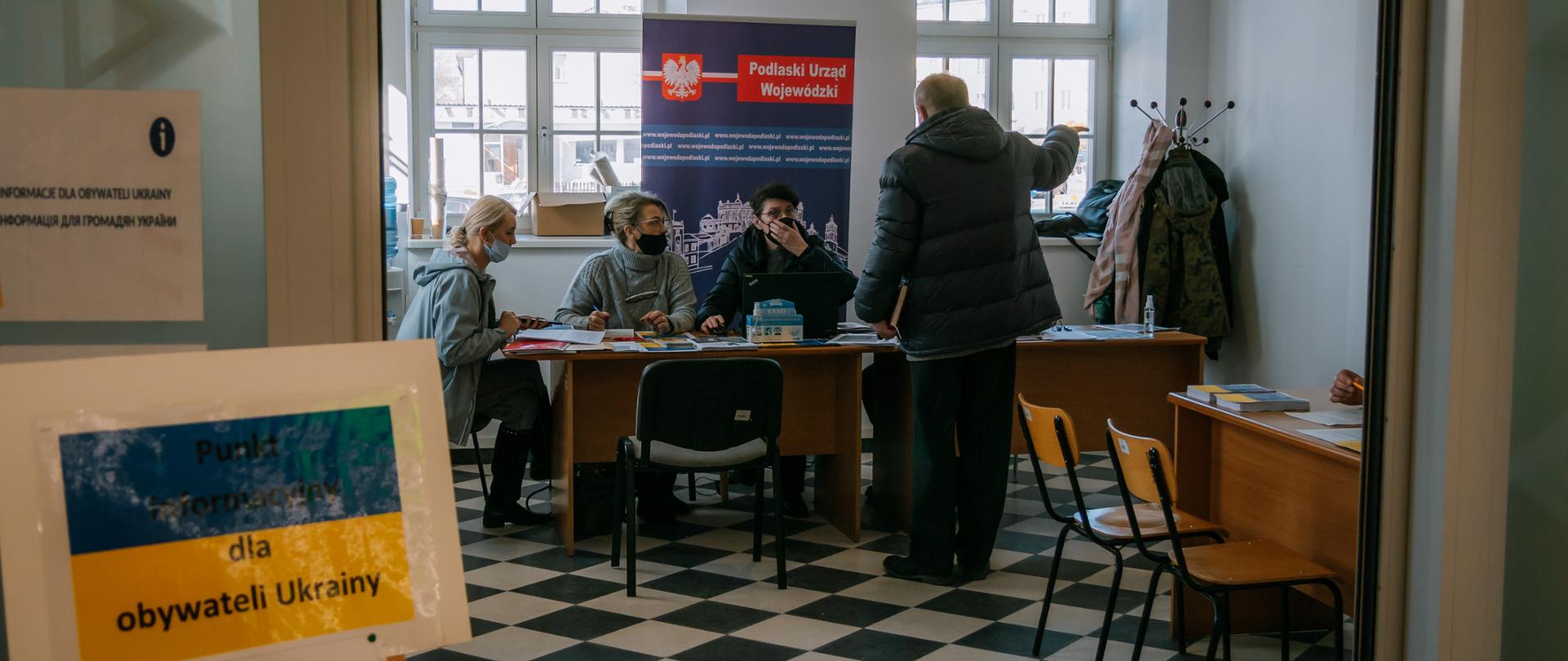 Konferencja prasowa dot. pomocy uchodźcom z Ukrainy w woj. podlaskim