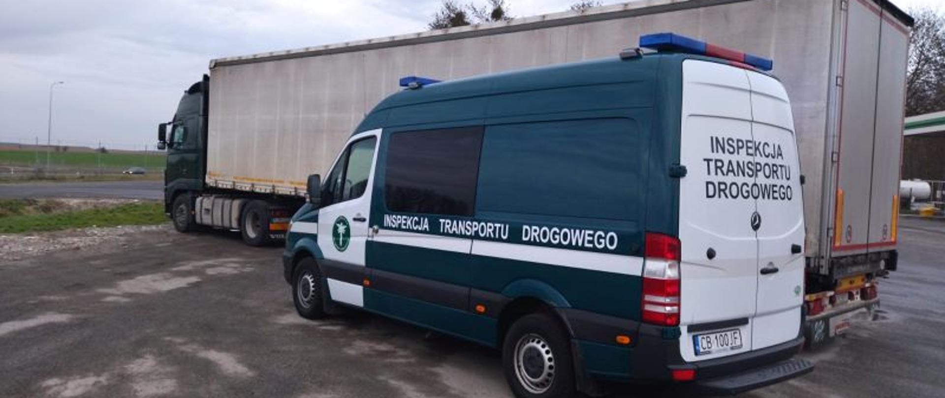Widok pojazdu ITD i kontrolowanej ciężarówki