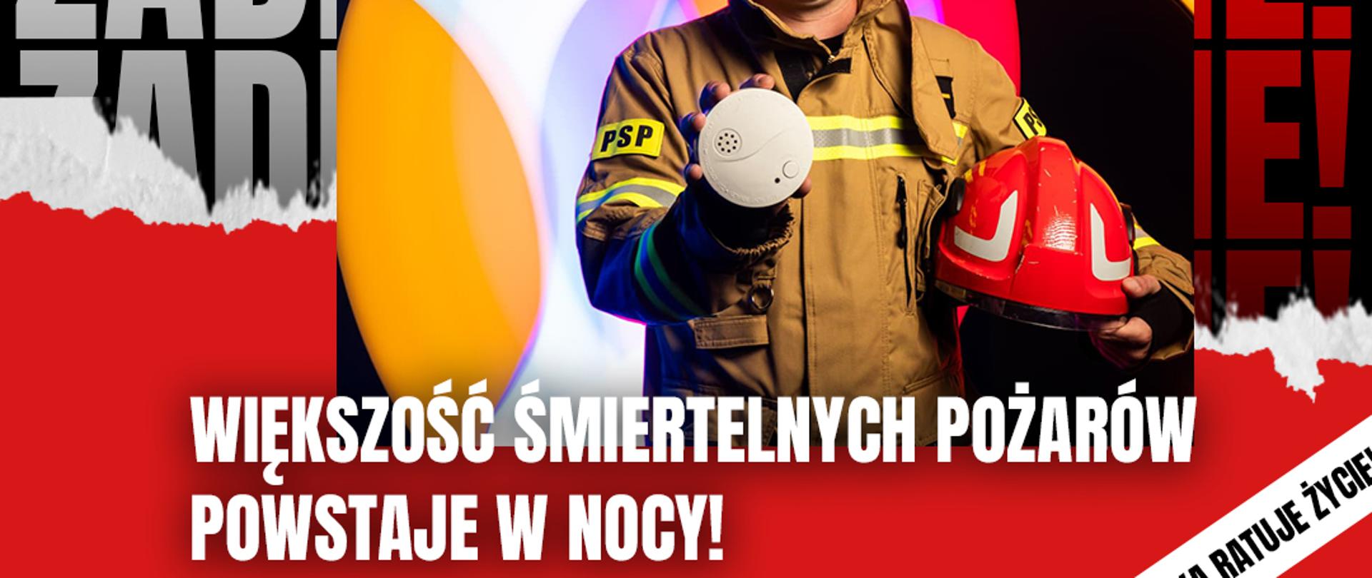 Zdjęcie przedstawia akcję dot. montowania czujek dymu