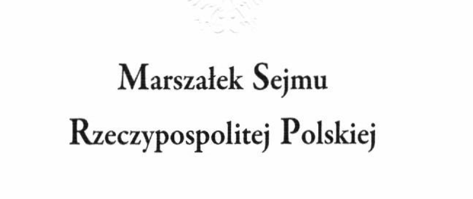 Życzenia Marszałek Witek