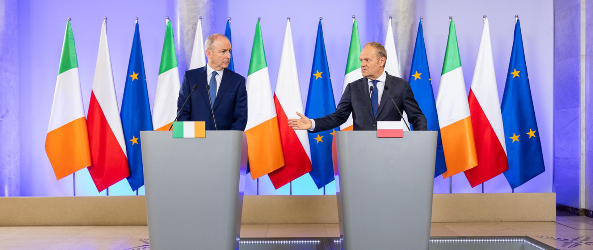 Prime Minister Donald Tusk with Irish Taoiseach Micheál Martin
