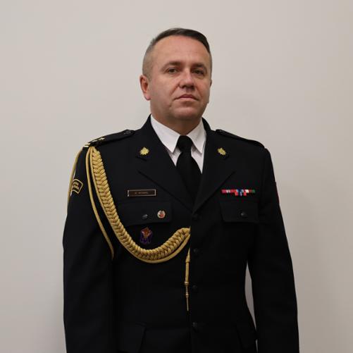 Komendant Powiatowy PSP w Drawsku Pom. bryg. Krystian Kowal