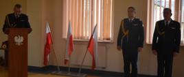 UROCZYSTY APEL Z OKAZJI ZDANIA I PRZYJĘCIA OBOWIĄZKÓW KOMENDANTA POWIATOWEGO PAŃSTWOWEJ STRAŻY POŻARNEJ W PIŃCZOWIE