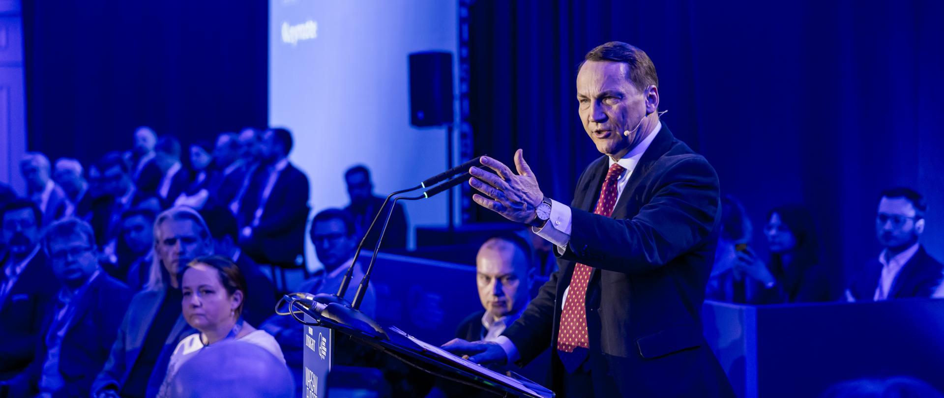 Minister Radosław Sikorski wystąpił podczas Warsaw European Conversation 2024