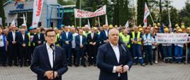Spotkanie premiera Mateusza Morawieckiego oraz wicepremiera Jacka Sasina z pracownikami w Kopalni Węgla Brunatnego Turów.