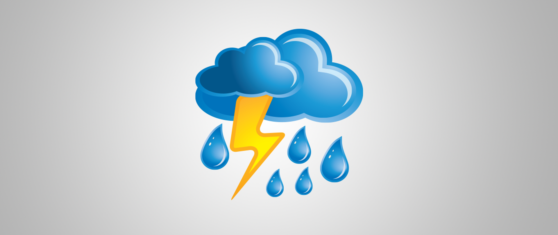 Ikona przedstawiająca chmury z błyskawicą i deszczem.