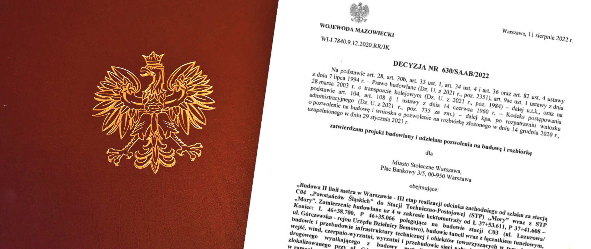 Budowa II linii metra – pozwolenie na budowę