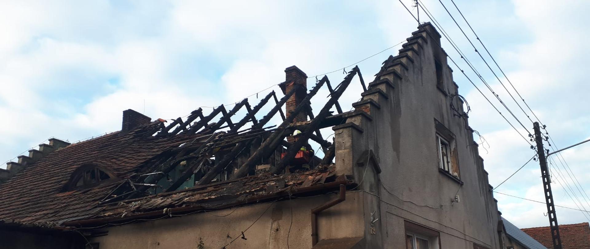 Pożar domu w Bobrownikach.