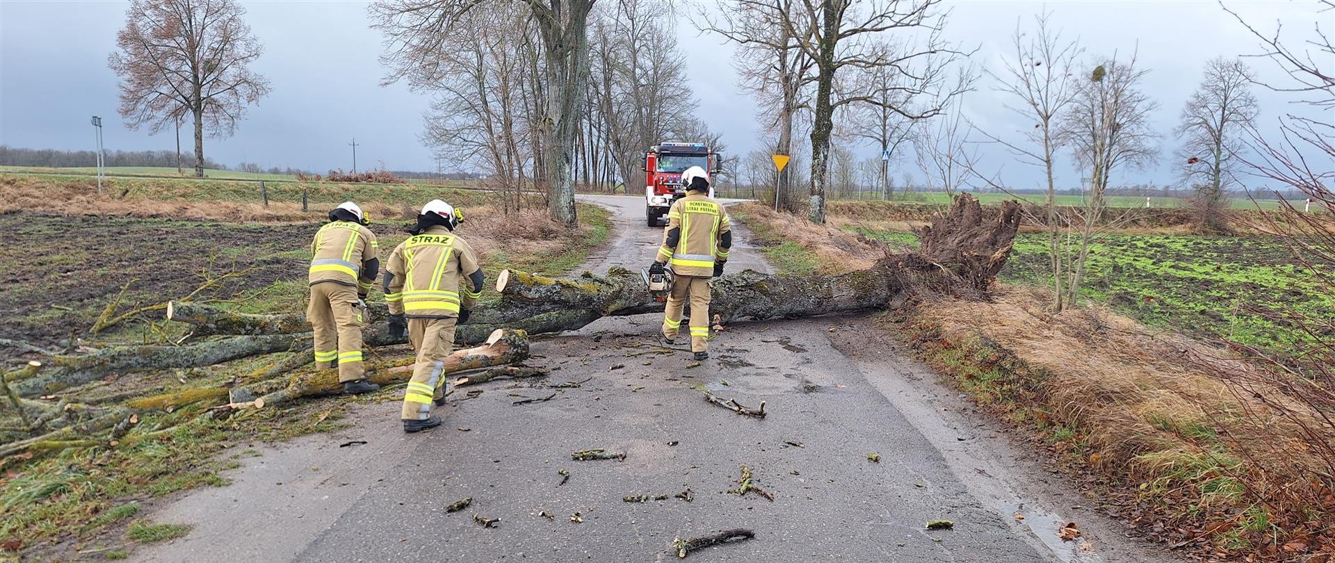Podsumowanie interwencji strażaków podczas usuwania skutków silnych wiatrów