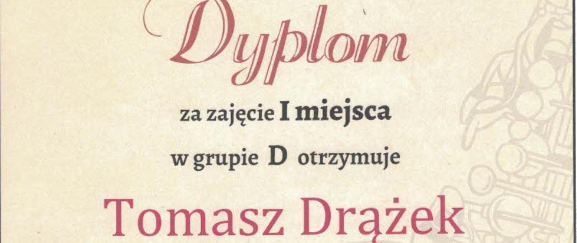 Dyplom Tomasz Drążek