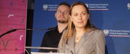 Minister Katarzyna Pełczyńska-Nałęcz na konferencji prasowej 