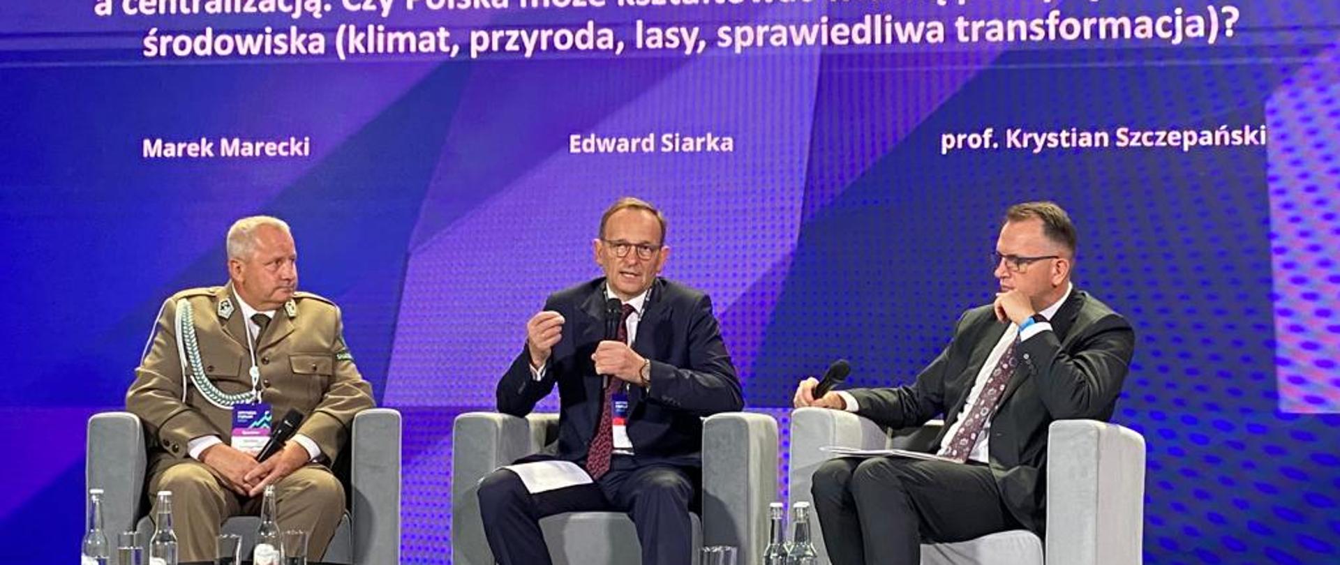 Wiceminister Edward Siarka w trakcie Krynica Forum 2023 