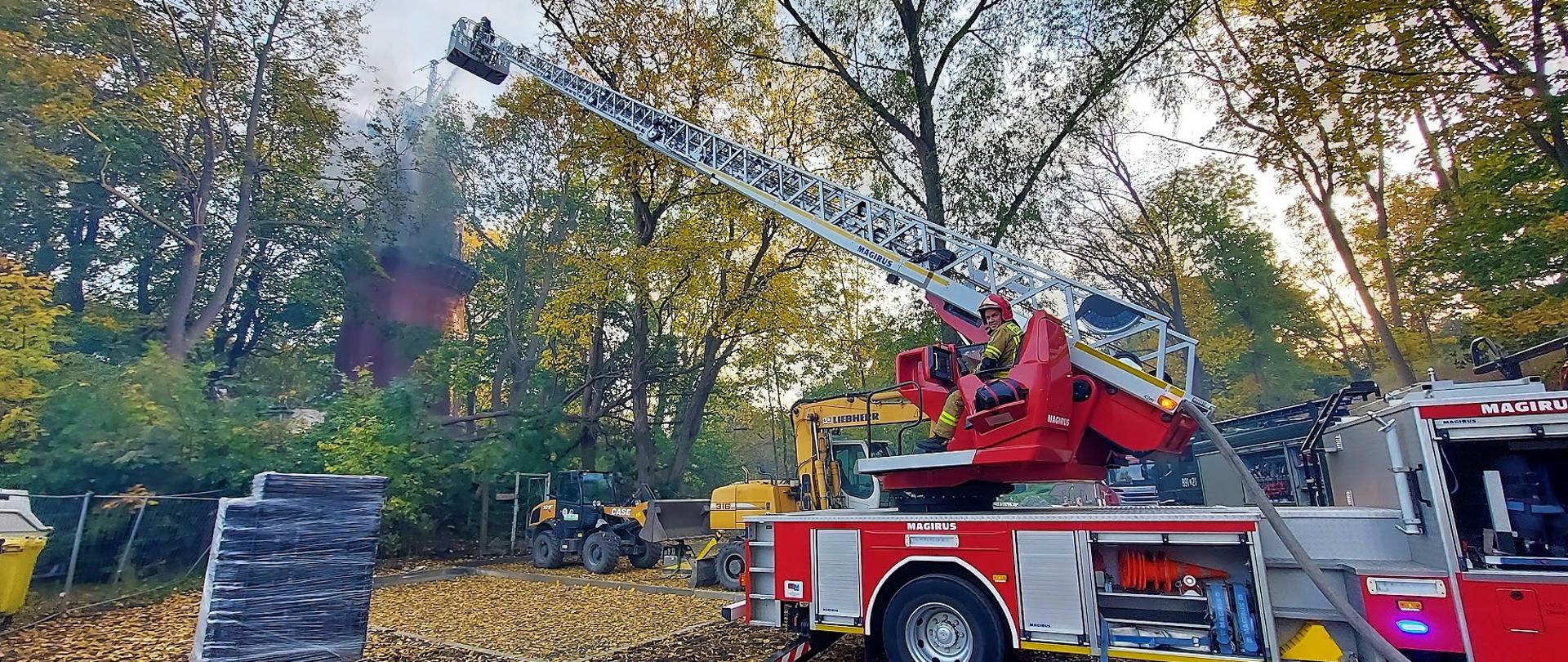 Pożar wieży obserwacyjnej przy ul. Jachtowej w Świnoujściu