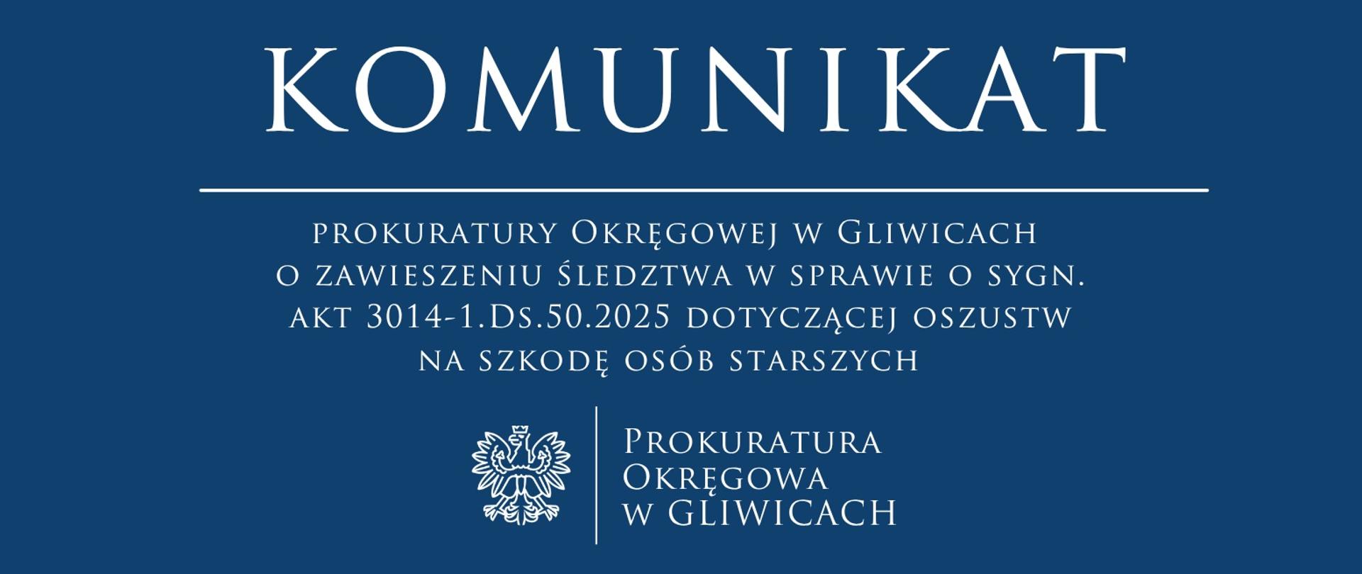 Komunikat o zawieszeniu śledztwa w sprawie oszustw na szkodę osób starszych