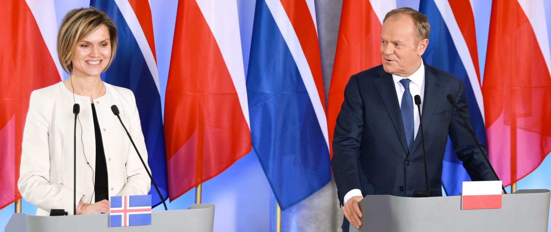 Premier Donald Tusk spotkał się w Warszawie z szefową islandzkiego rządu Kristrún Frostadóttir