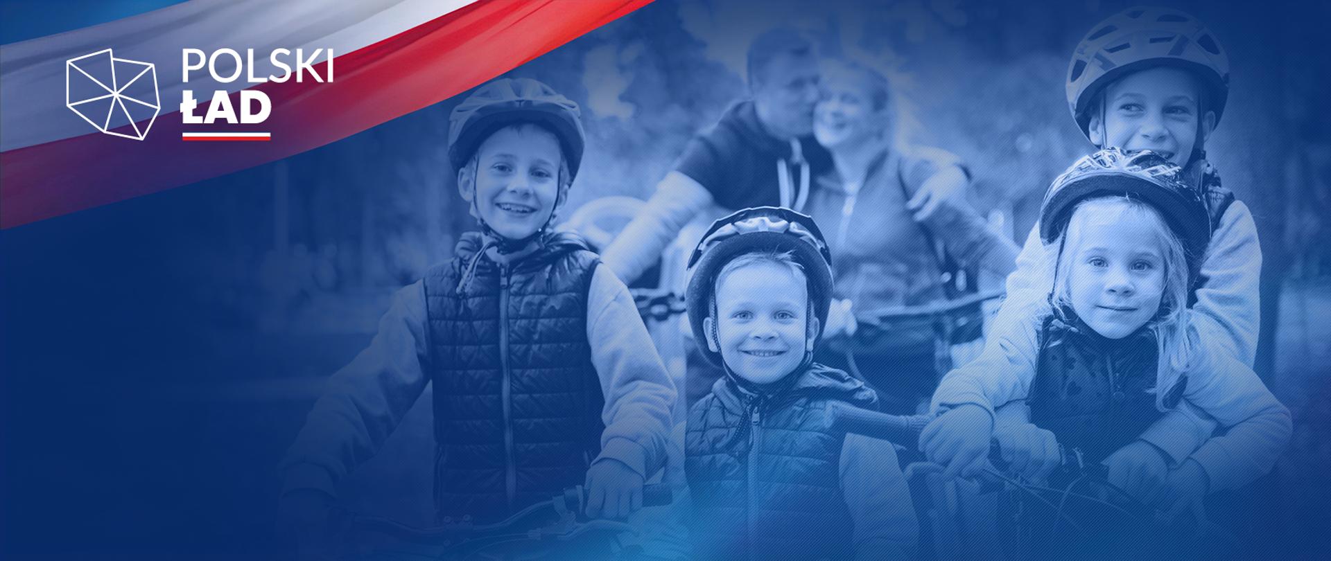 Polski Ład - rodzina z 4 dzieci na wycieczce rowerowej