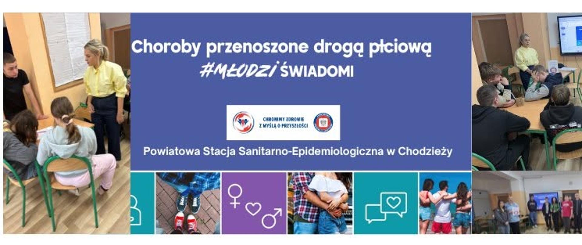 kolaż z kilku zdjęć przedstawiających młodzież podczas wykładu