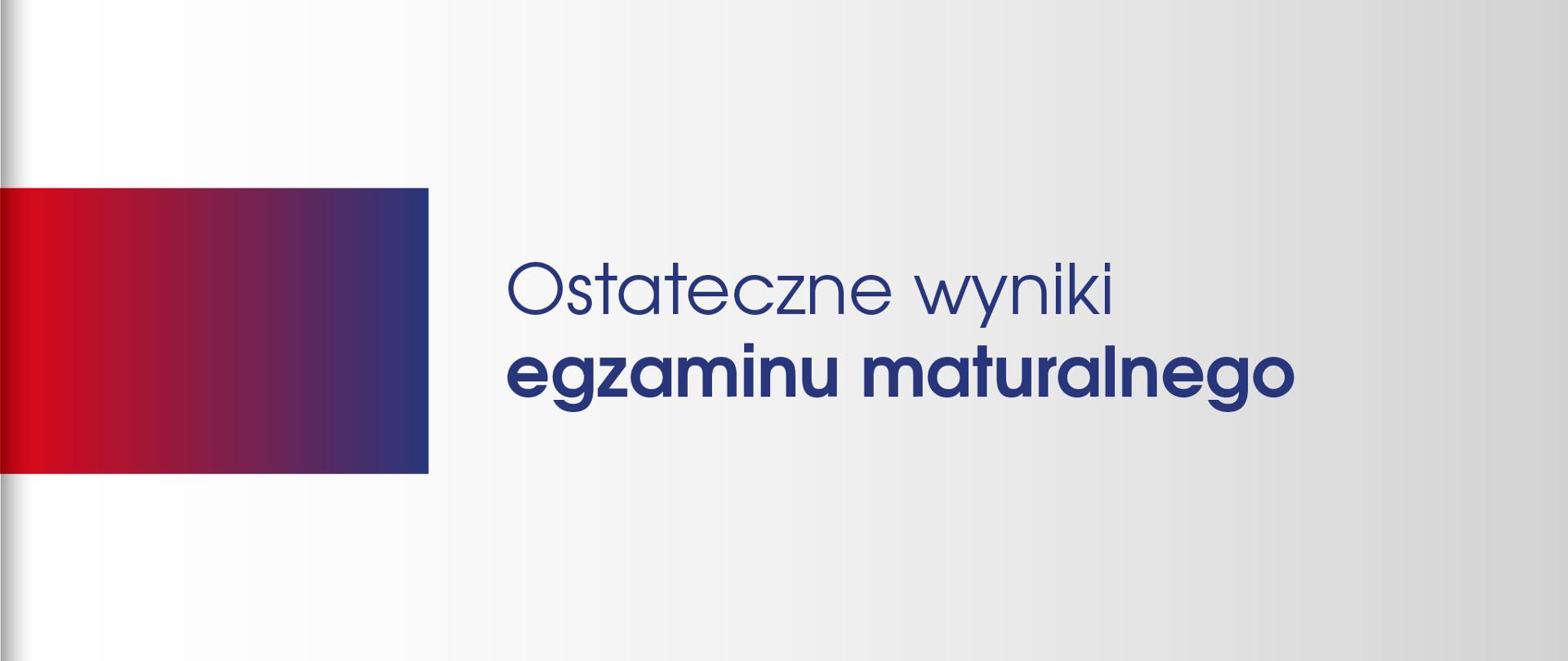 Ostateczne wyniki egzaminu maturalnego