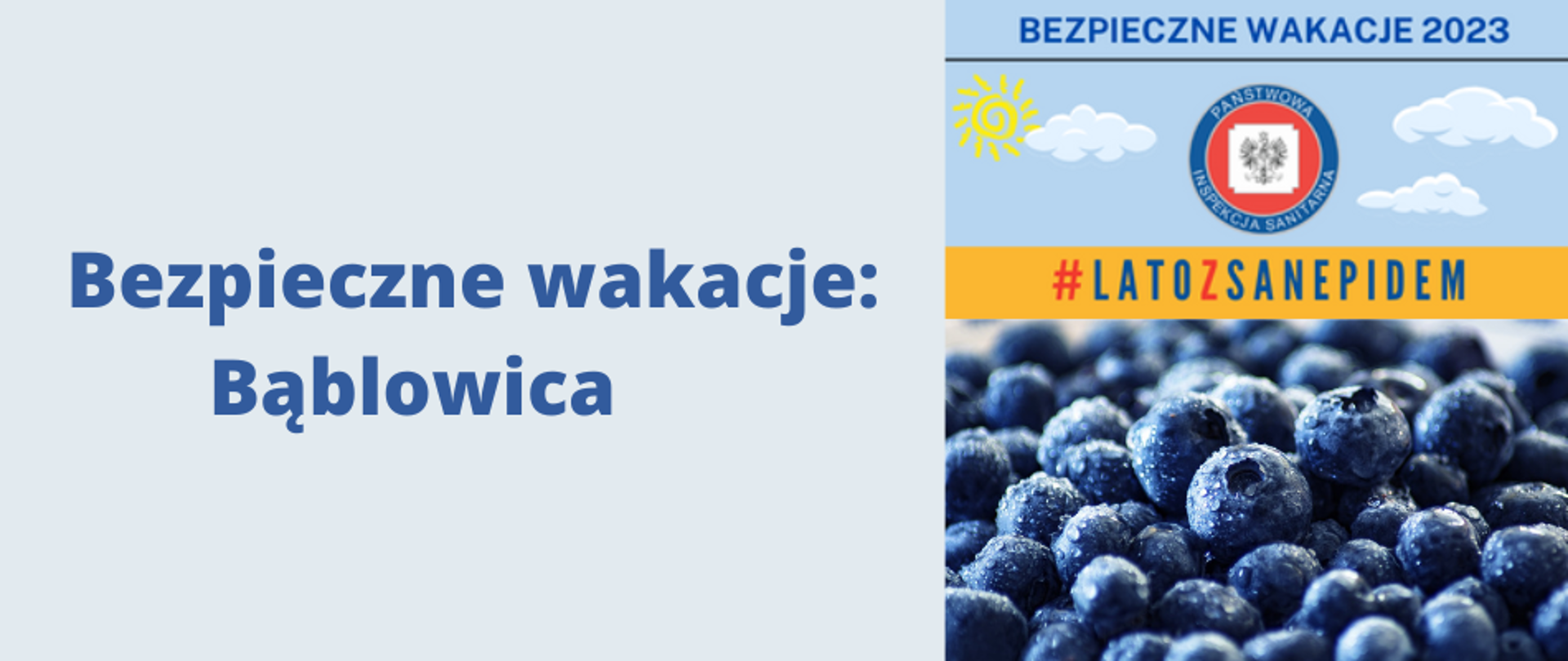 logo Bezpieczne wakacje - Bąblownica i logo #latozsanepidem