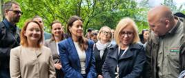 Ministra klimatu i środowiska Paulina Hennig-Kloska podczas ogłoszenia powołania rezerwatu przyrody ,,Las Pilczycki im. prof. Dariusza Tarnawskiego