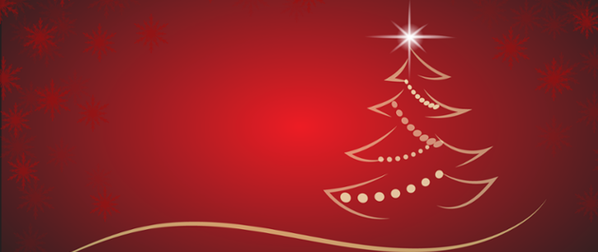 świąteczna grafika zarys choinki przystrojonej łańcuchem na czerwonym tle