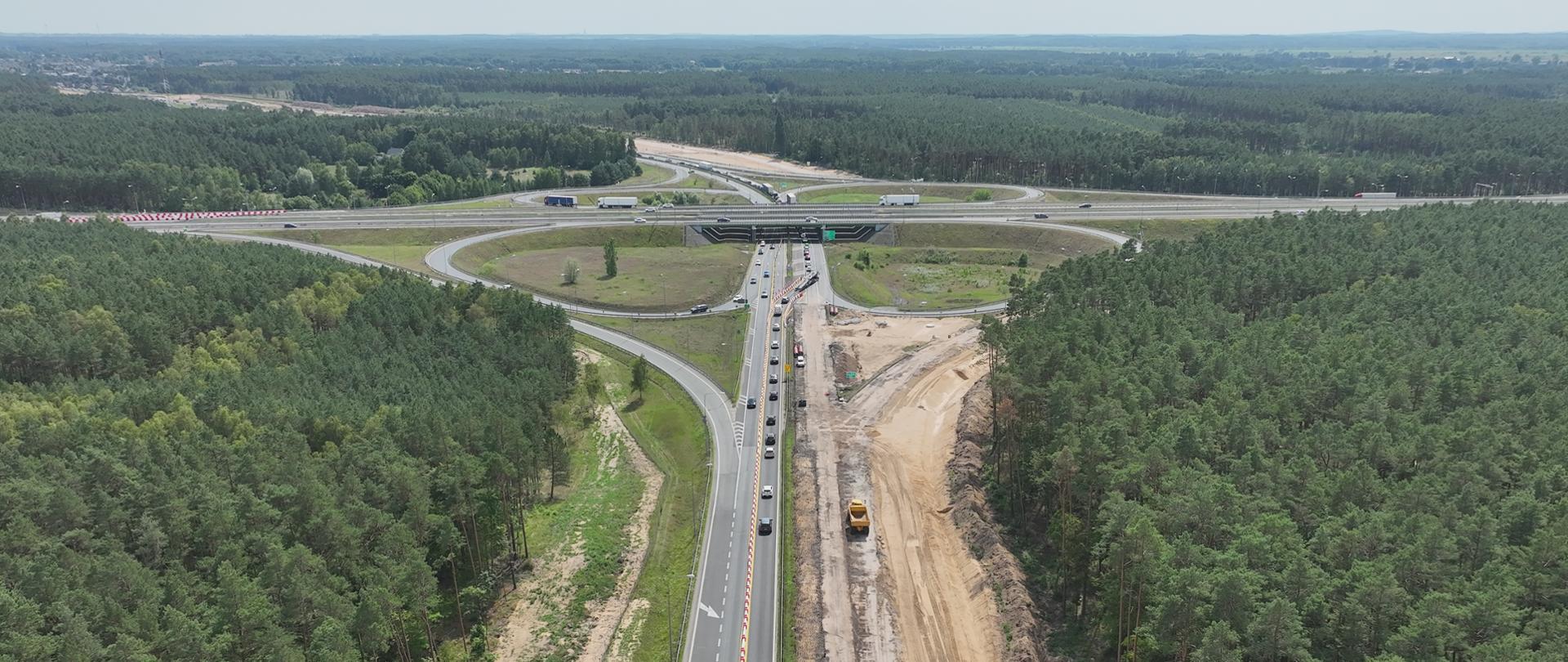 Węzeł Bydgoszcz Południe - widok w kierunku Inowrocławia. Lipiec 2025