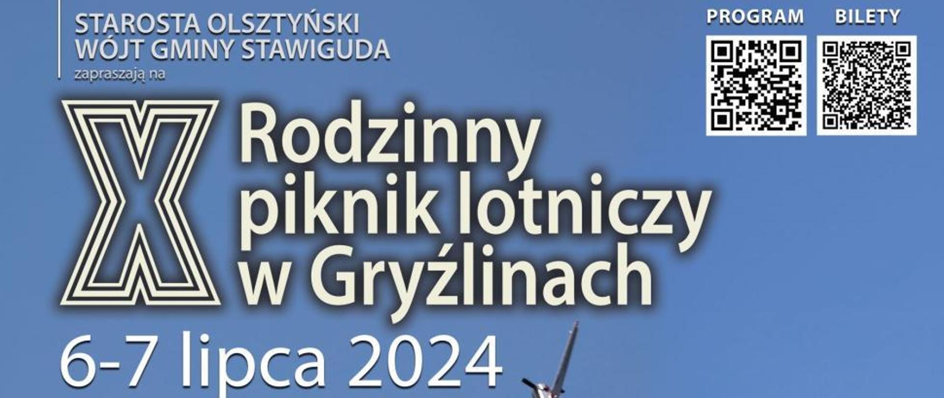 Plakat zapraszający na X Rodzinny piknik lotniczy "Pod Niebem Świętej Warmii" 