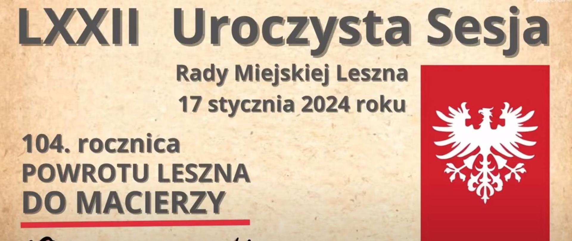 Napisy na i orzeł biały na kemowym tle.