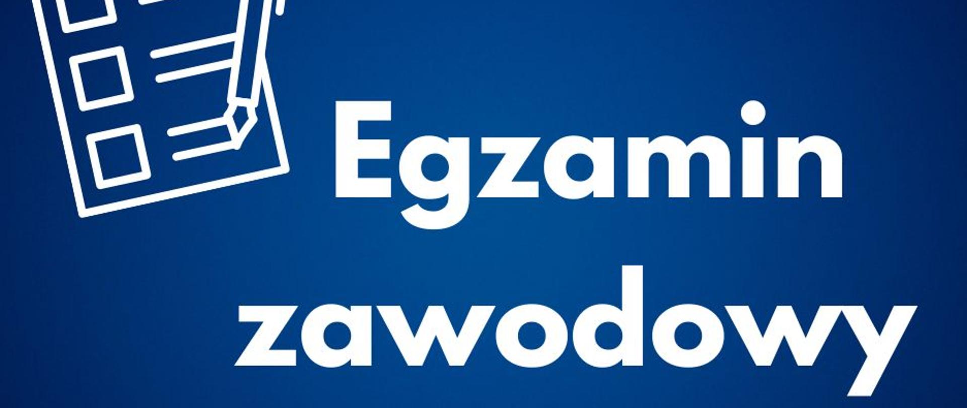 baner informacyjny dotyczący organizacji egzaminów zawodowych