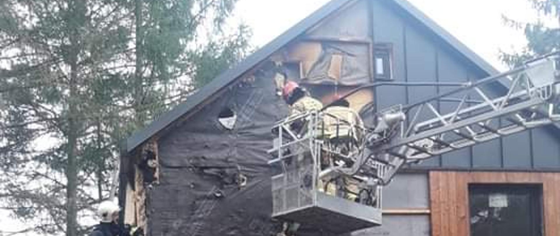 Pożar domu w budowie w miejscowości Kamińsko